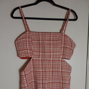Forever 21 Orange and White Plaid Dress